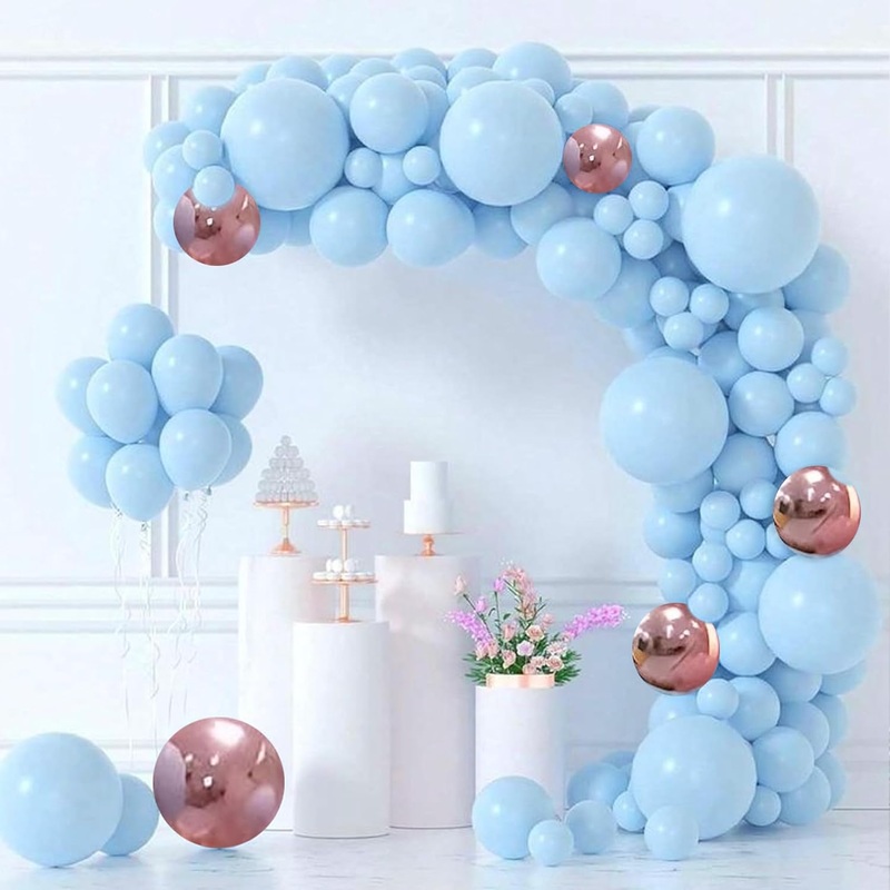 Rosegold & Blue Balloons comb