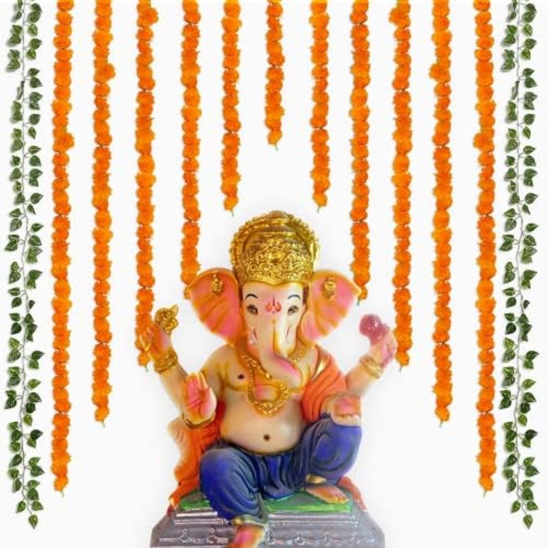 Vines and Marigold Ganpati Decor