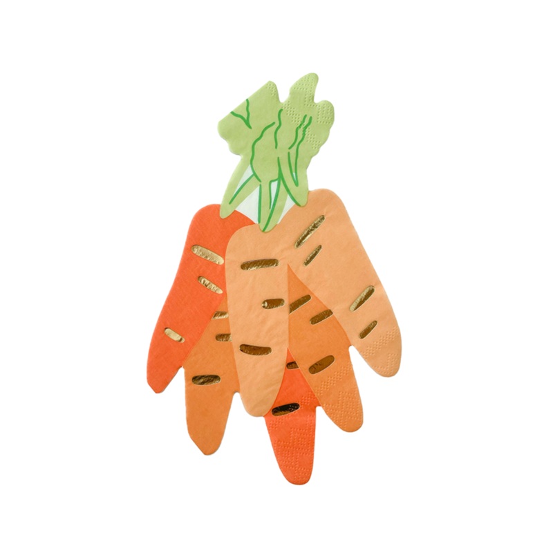Bunnies In The Garden Carrot Bunch Large Napkins