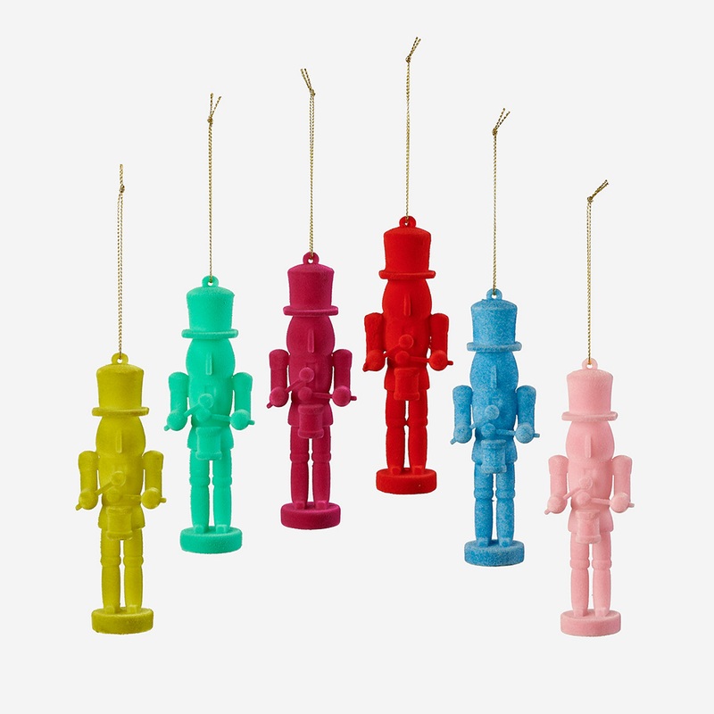 Flocked Toy Soldier Ornament - 6 Style Options