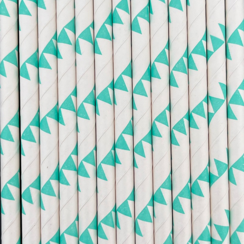 Pennant Banner Straws - 6 Color Options