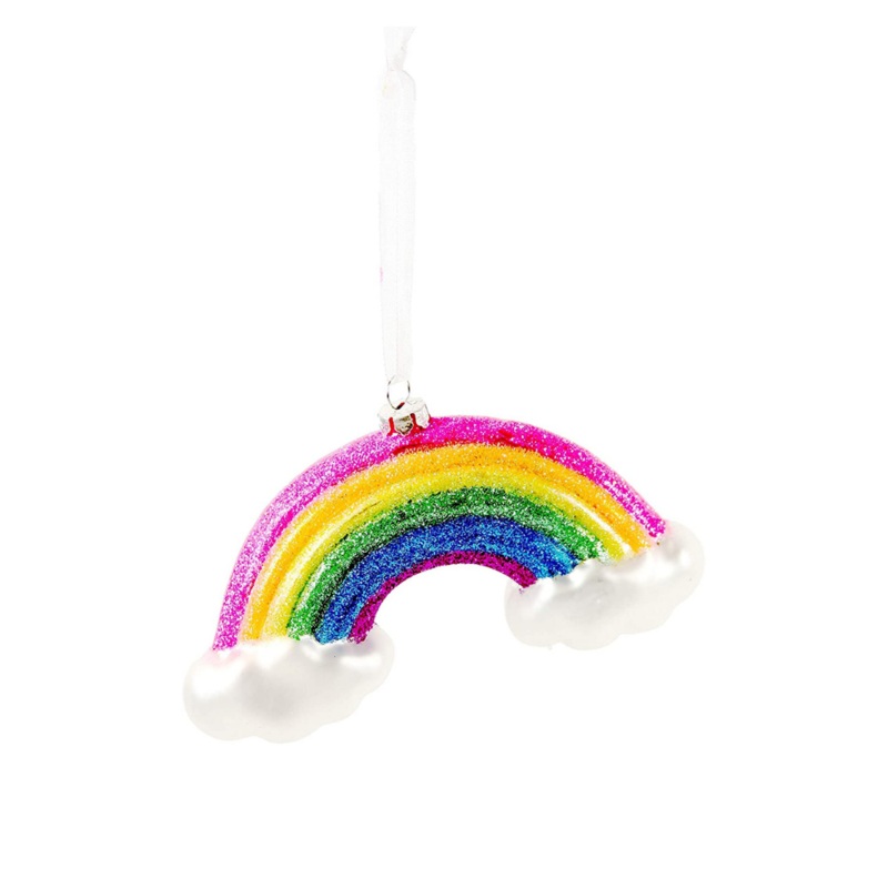 Rainbow Glittered Ornament