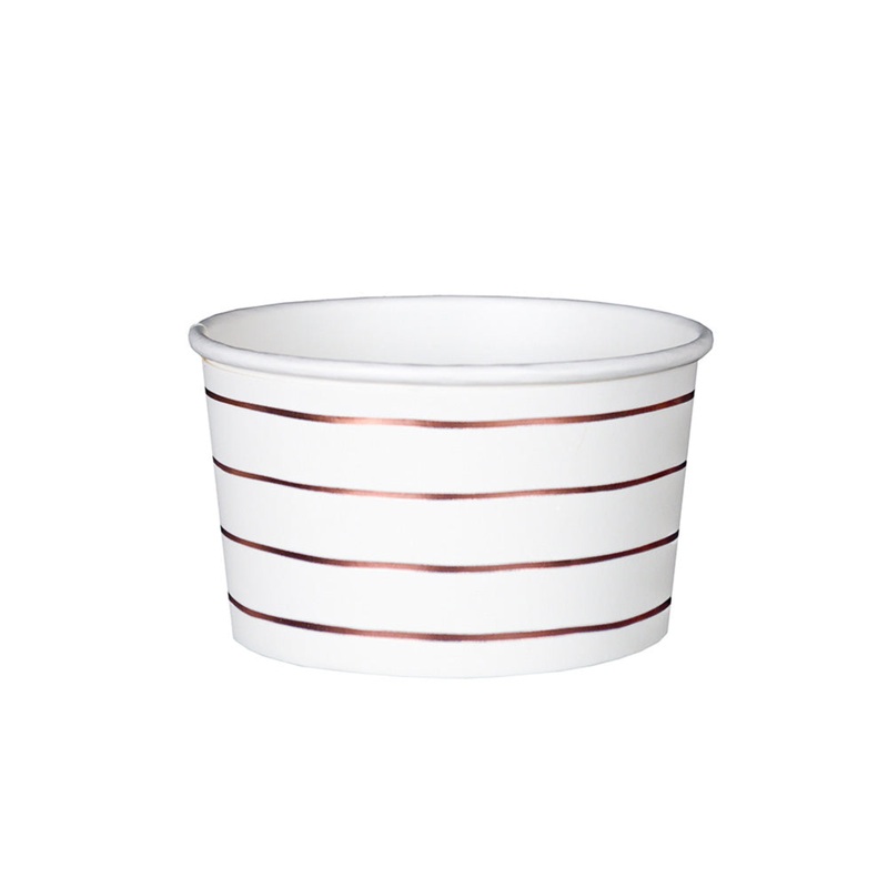 Rose Gold Frenchie Striped Treat Cups