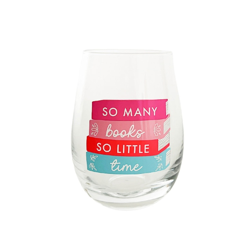 Book Club "So Many Books So Little Time" Wine Glass