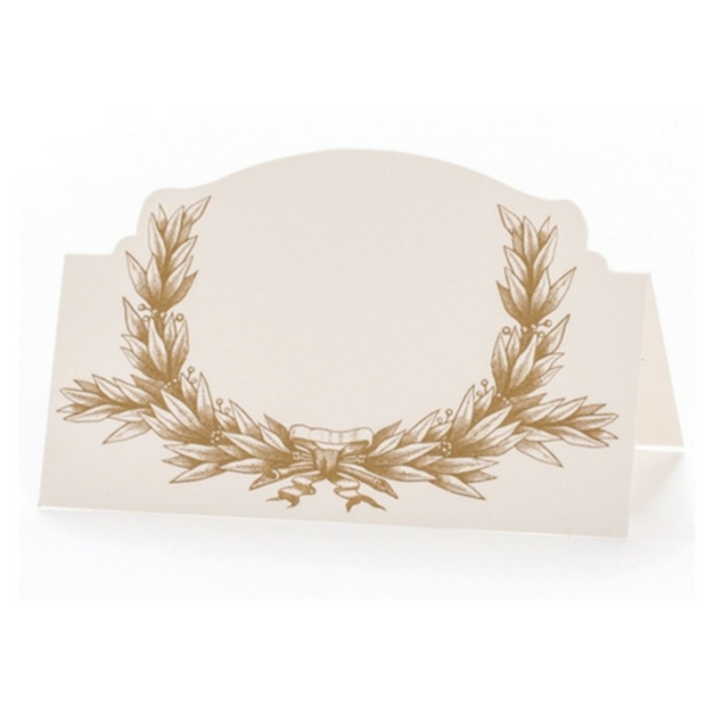 Gold Laurel Wreath Place Cards