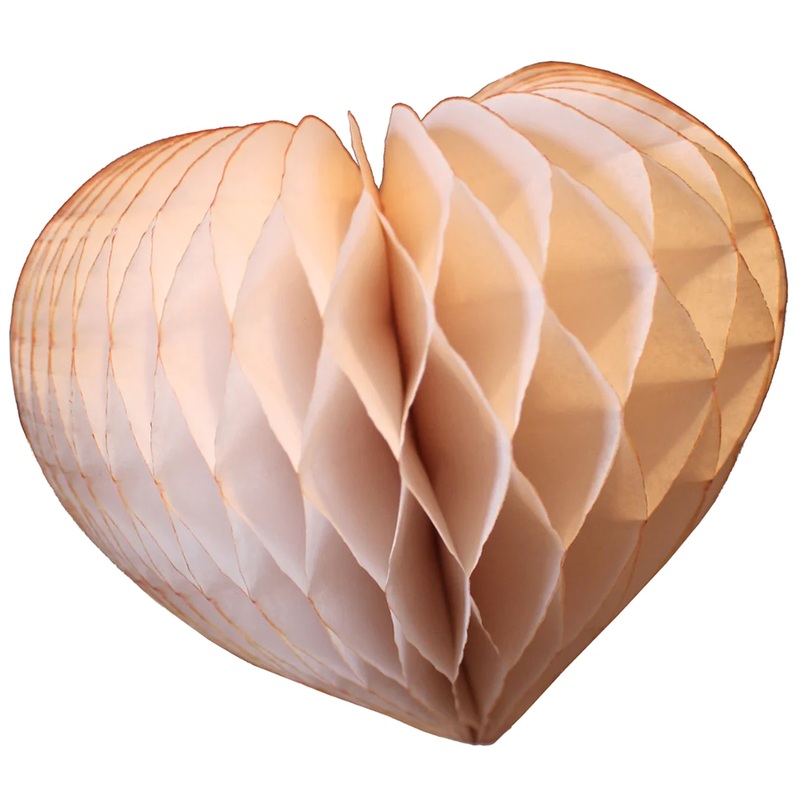 Honeycomb Heart, Ivory - 8"