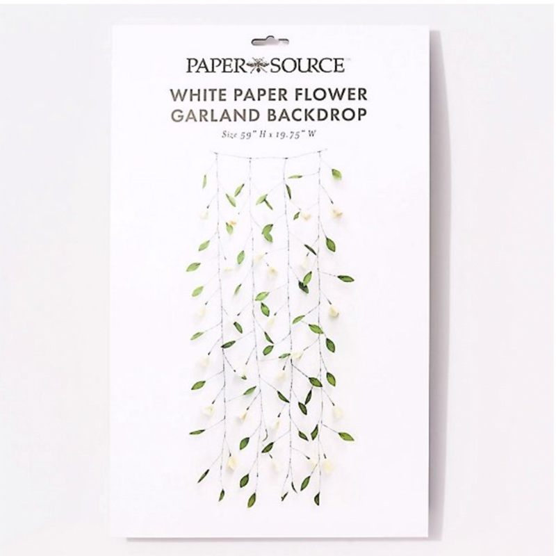 White Paper Flower Garland Backdrop