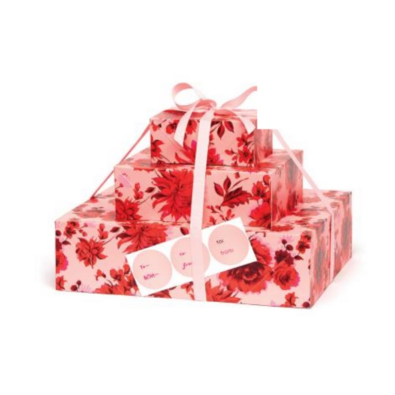 Christmas Floral Gift Wrap Set