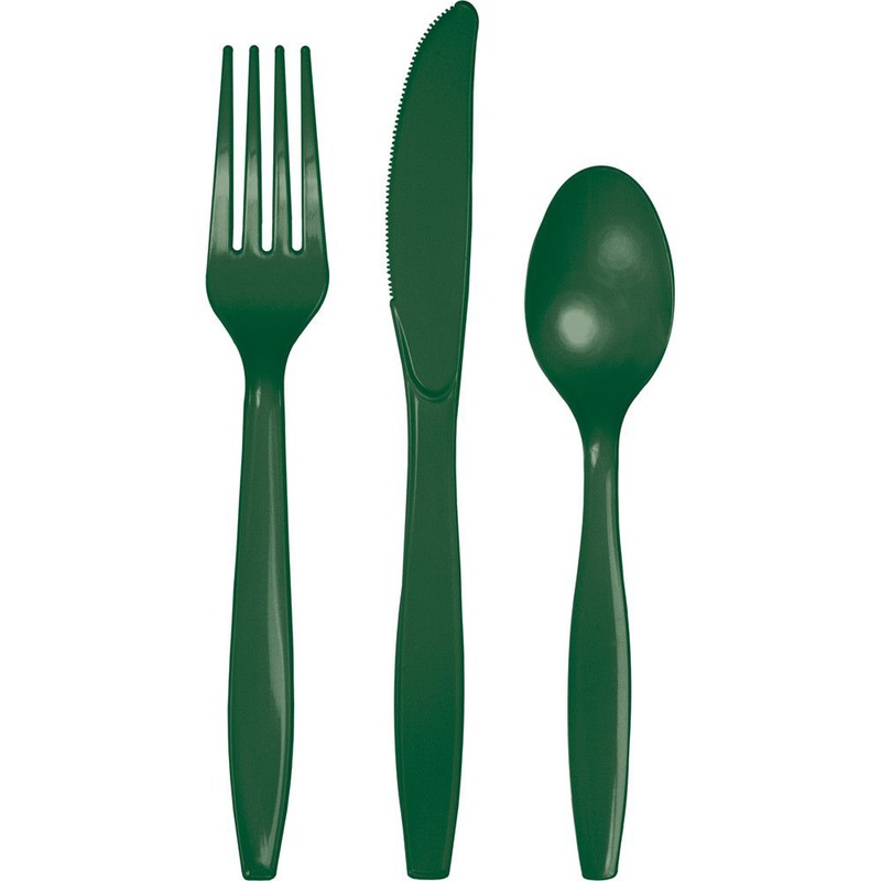 Dark Green Plastic Flatware