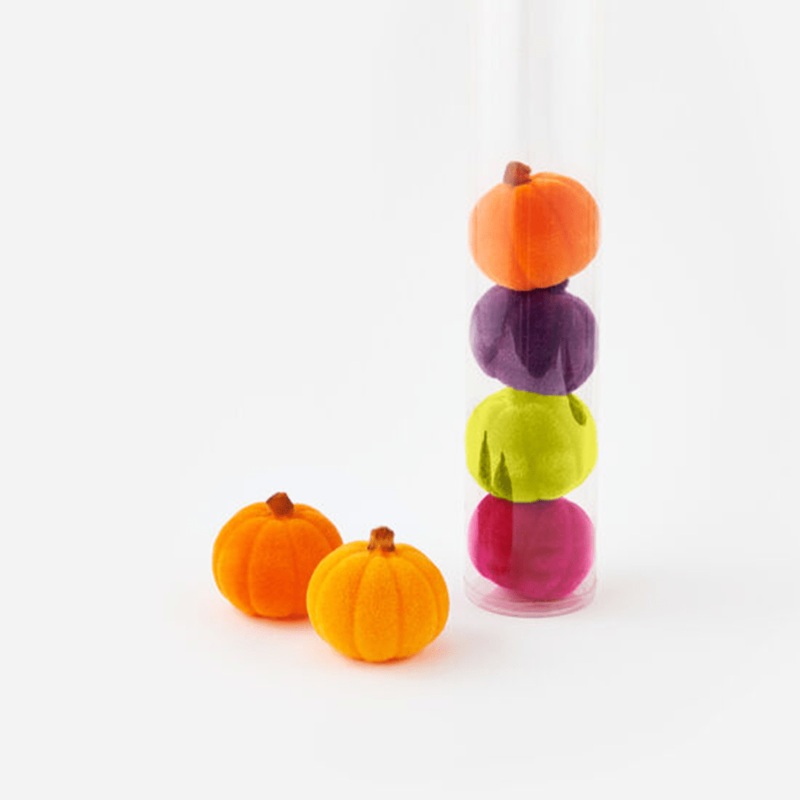 Flocked Pumpkin, Large - 6 Color Options