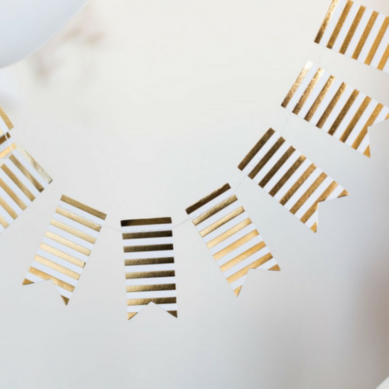 Gold Stripe Mini Tag Banner