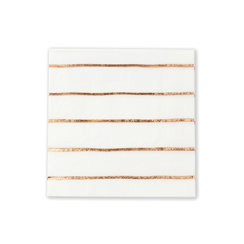Rose Gold Frenchie Striped Petite Napkins