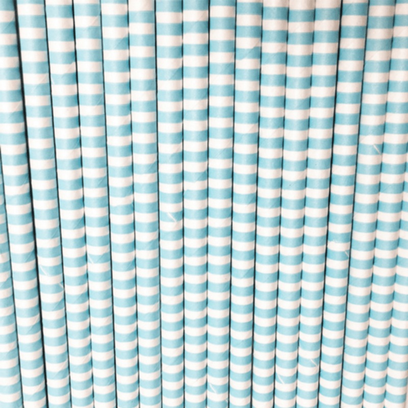 Thin Striped Paper Straws, 6 Color Options