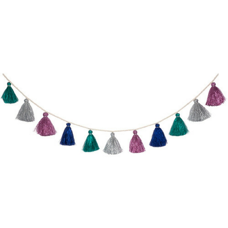 Wool Metallic Tassel Garland