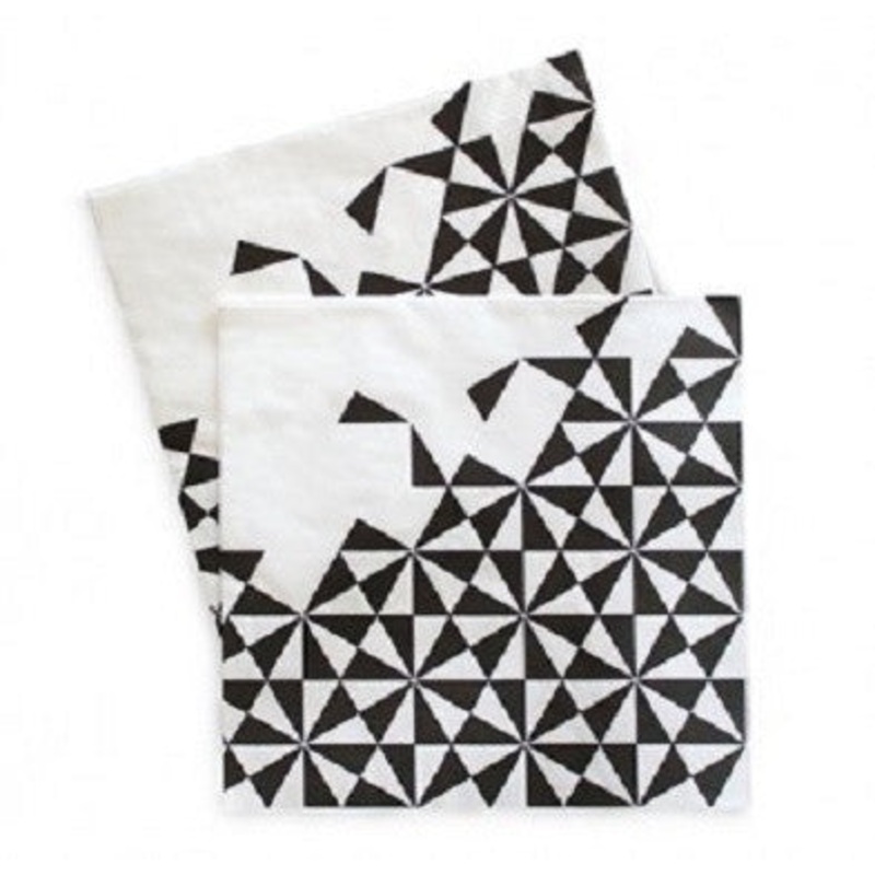 Black Geometric Napkins