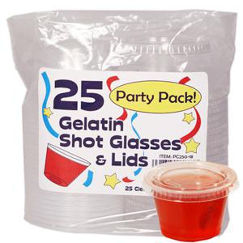 Clear Plastic Shot Glasses With Lids (25-Pack)