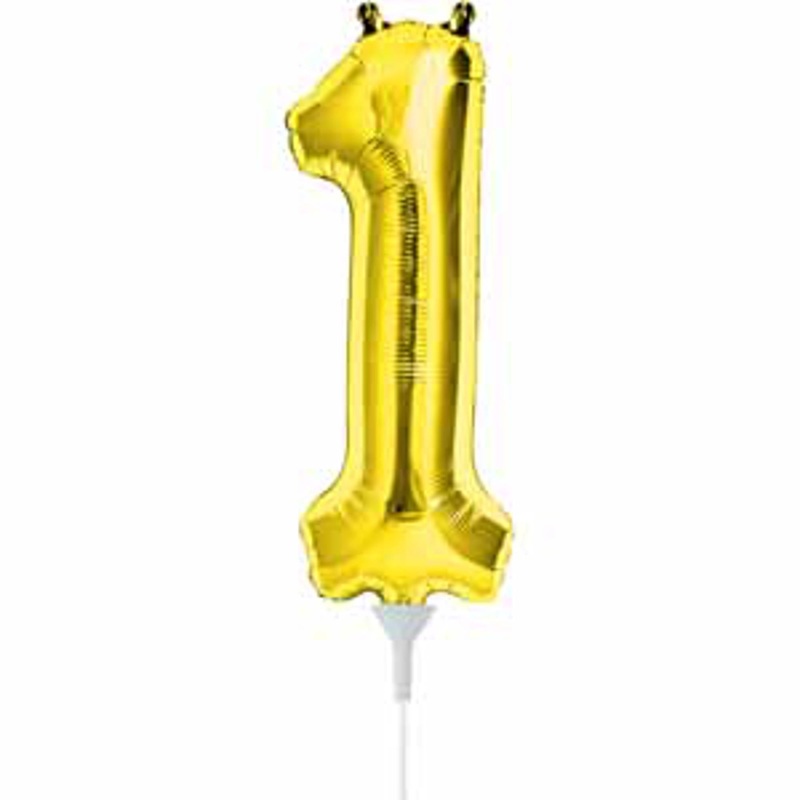 Gold Number One Balloon - 16 Inch (Packaged)