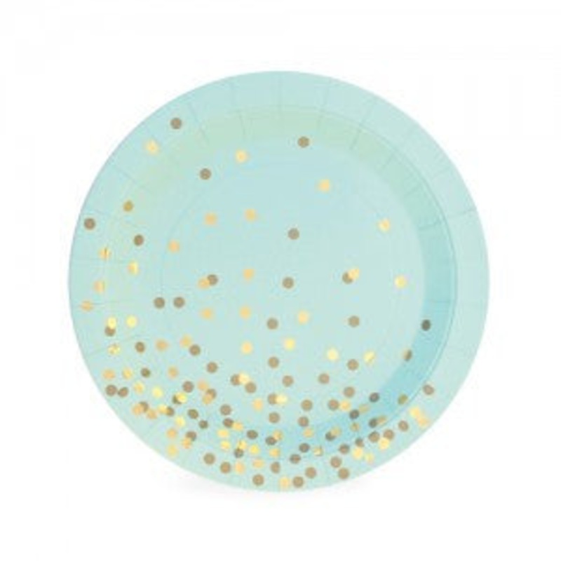Mint Confetti Plates