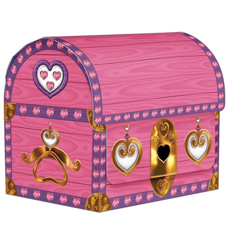 Pink Princess Treasure Chest Favor Boxes (12/Pk)