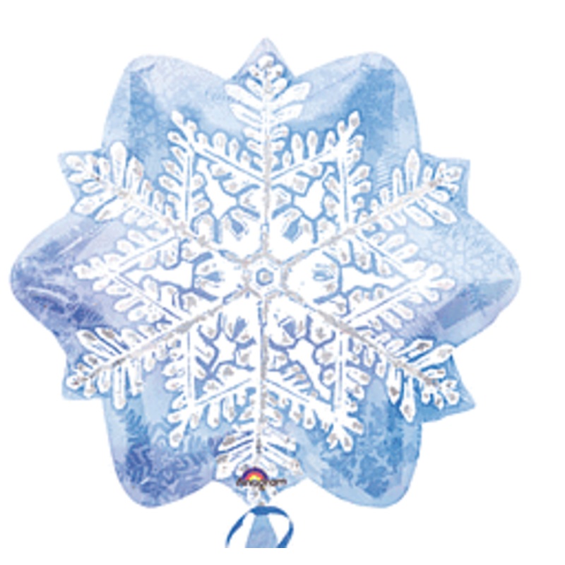 Blue Christmas Snowflake Balloon 18" (5/pk)