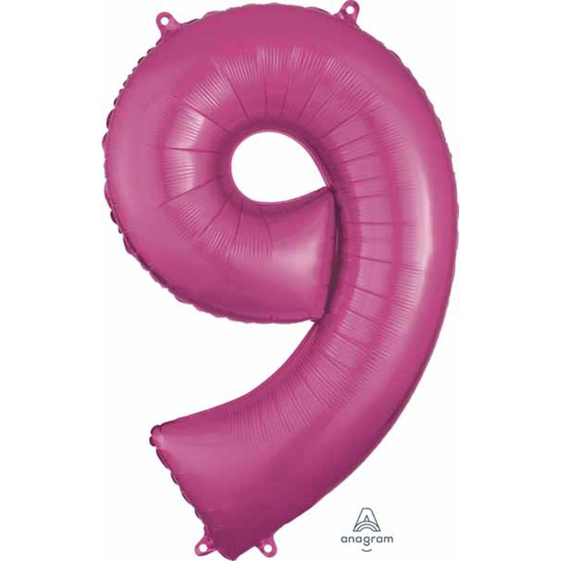 Bold Pink Number #9 Pkg Shape Accessory