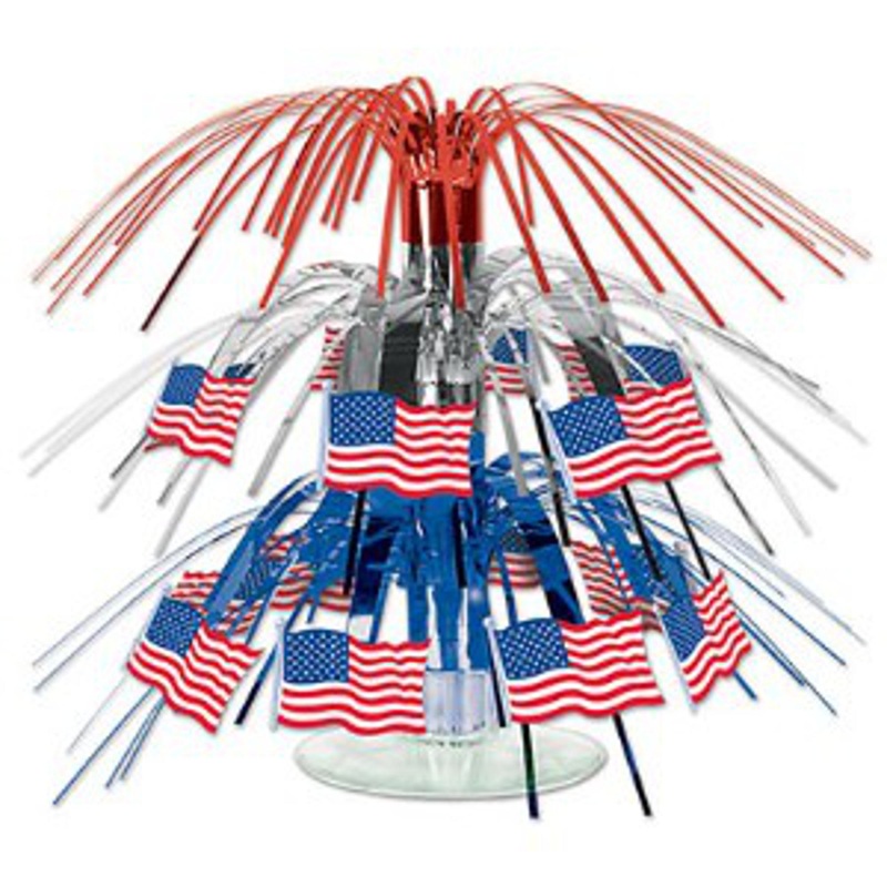 Get Festive With The Flag Mini Cascade Centerpiece 7 1/2"