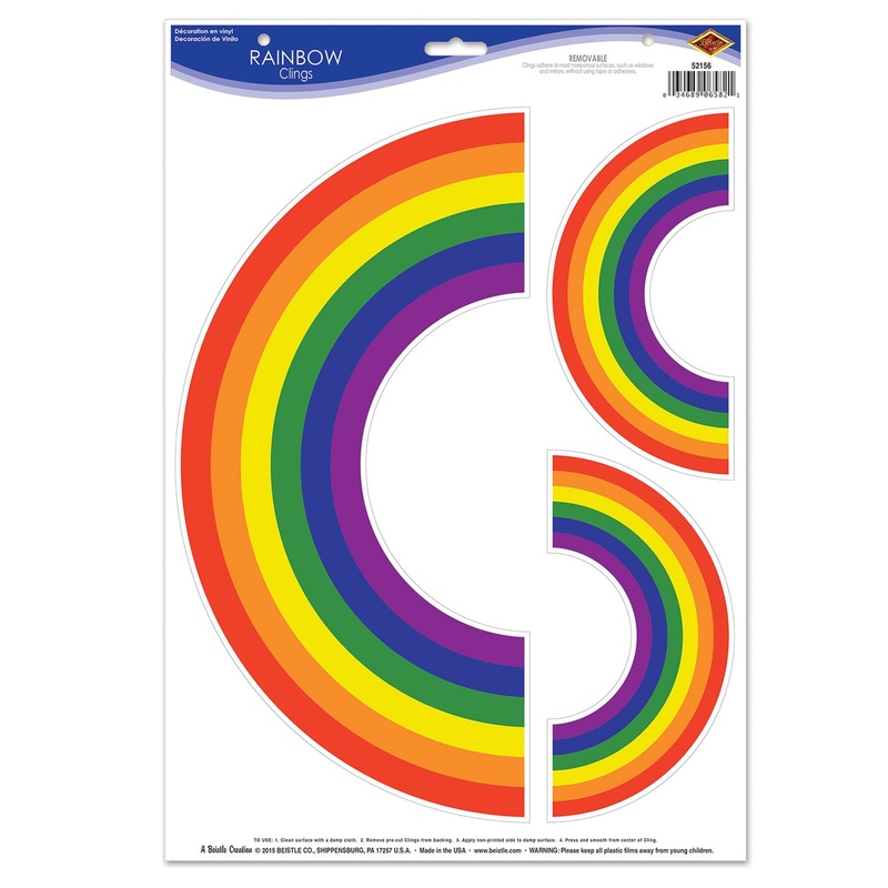 Rainbow Clings - 3 Clings/Pkg.
