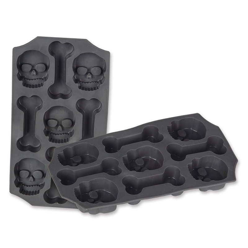 Skull & Bones Ice Mold - Chillingly Cool Halloween Decor and Drink Accessory (1/Pk)