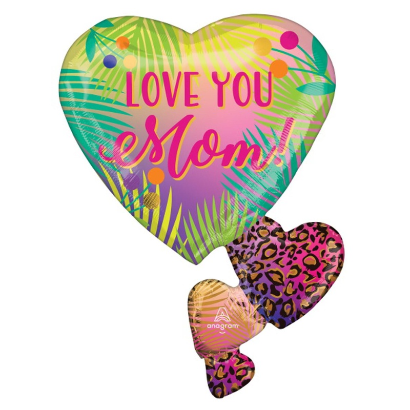Tropical Mom Hearts Xl Shape Decoration - 30 Inch