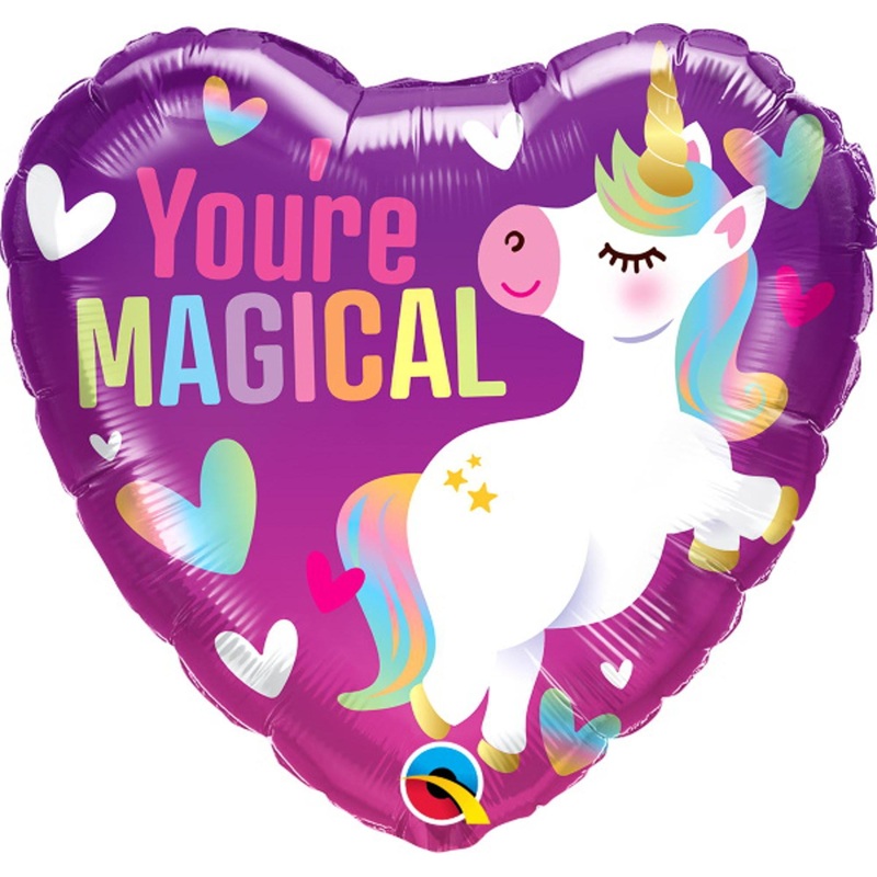 You're Magical Unicorn 18-Inch Heart Foil Balloon (Packaged)