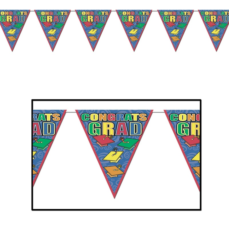 Beistle Congrats Grad Pennant Banner (1/Pk)