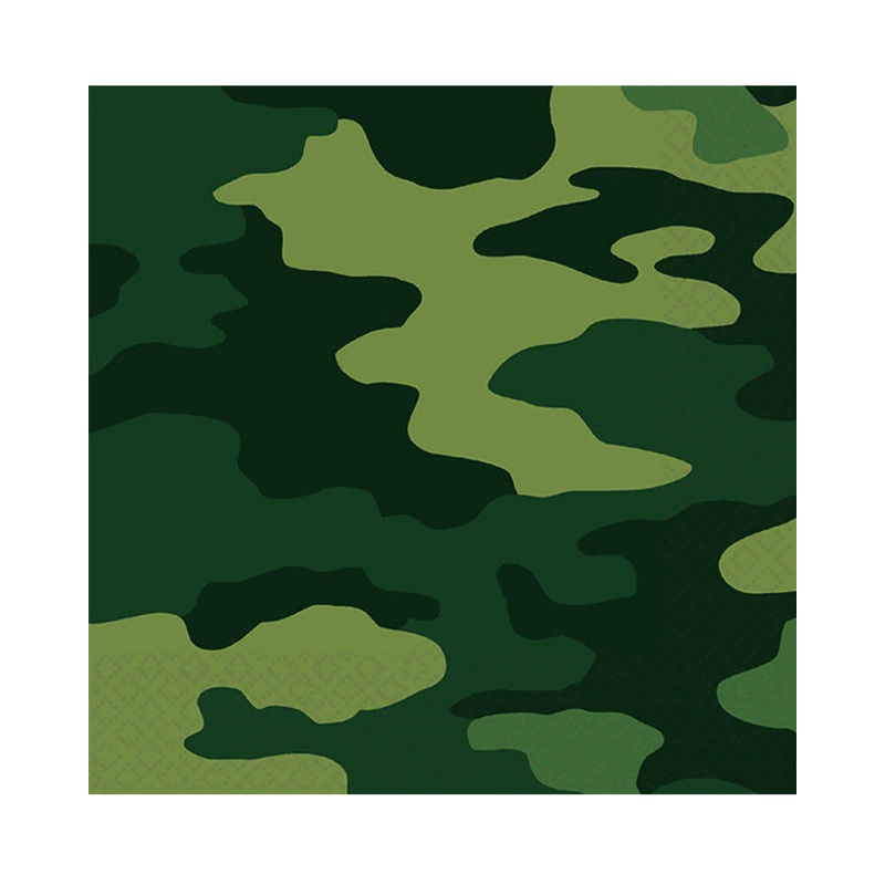 Camouflage Lunch Napkins (16 Pack): Military-Inspired Party Essential (3/Pk)