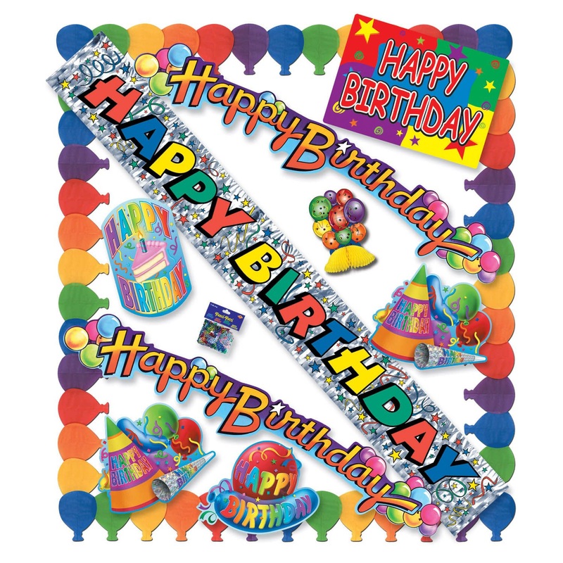 Happy Birthday Party Kit: Vibrant Multi-Color Celebration Essentials (11/Pk)