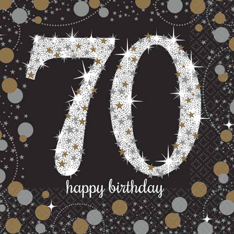 Platinum Jubilee Sparkle Beverage Napkins 70th Celebration Edition (48/Pk)