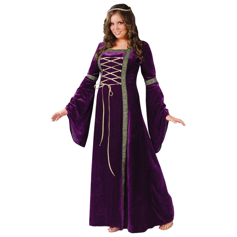 Renaissance Lady Dress Purple with Gold Laces Plus Size 16W-24W (1/Pk)