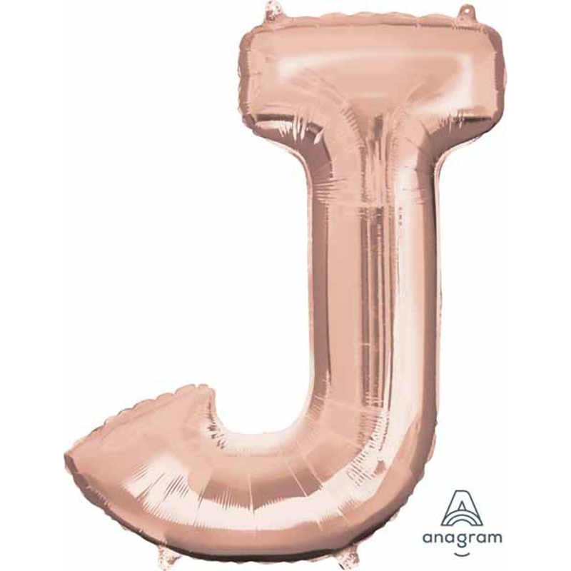 Rose Gold Letter J 33" Foil Balloon (1/Pk)