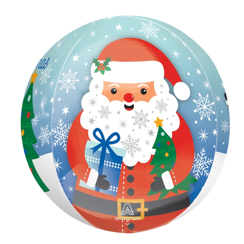 Snowy Xmas Santa Balloon (3/Pk)