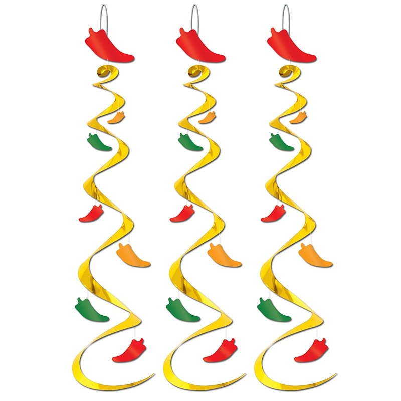 Spicy Chili Pepper Whirls - 3 Pack (30 Inches)