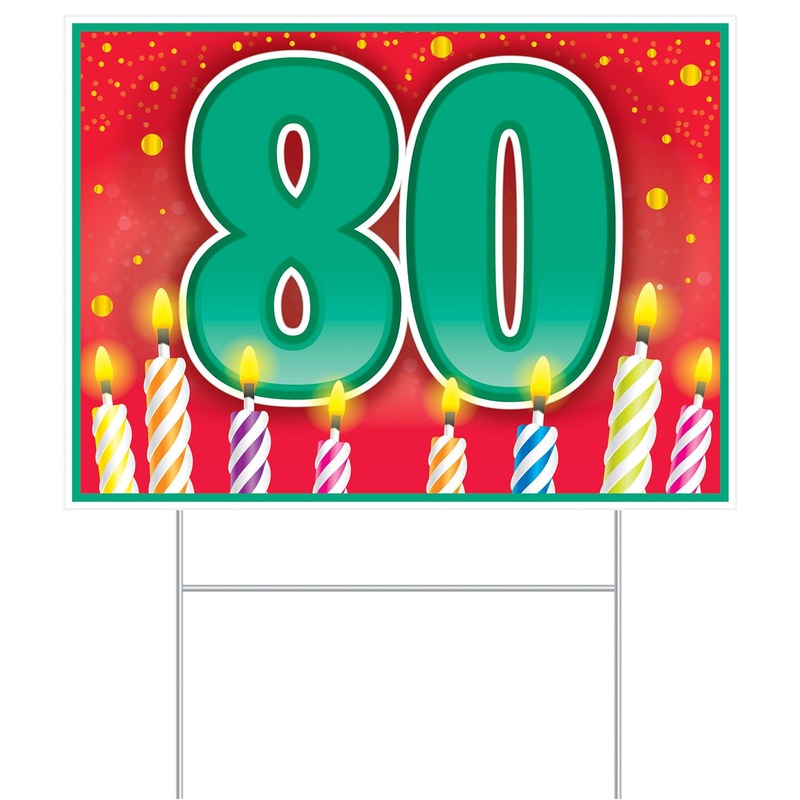"80" Plastic Yard Sign (1/Pk)