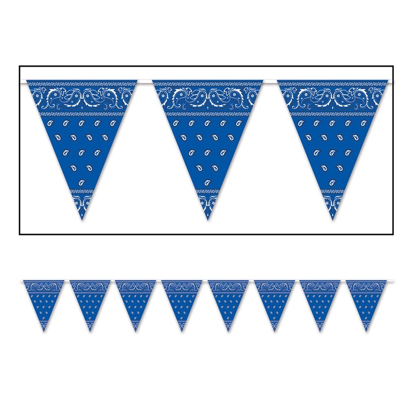 Blue Bandana Pennant Banner - 10'X12'