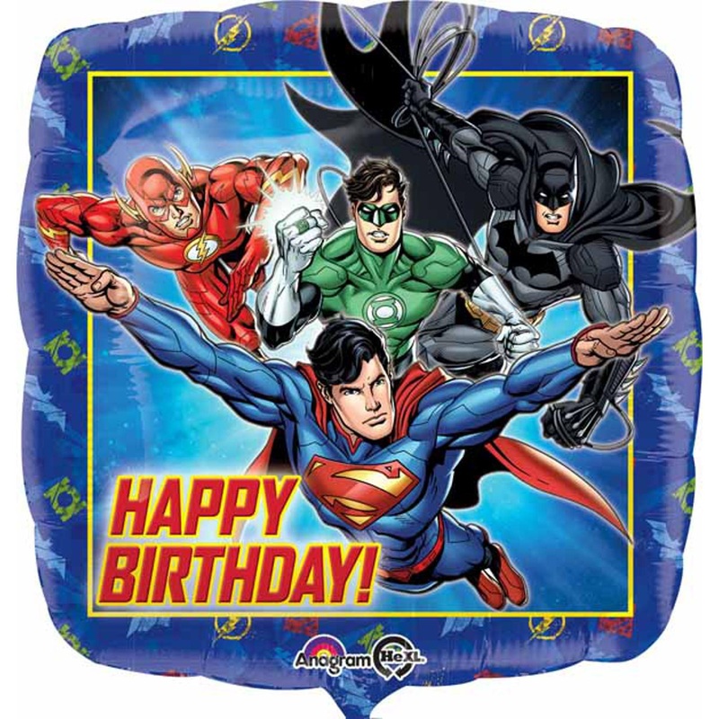 Epic Hero Celebration 18" Justice League Happy Birthday Balloon (5/Pk)