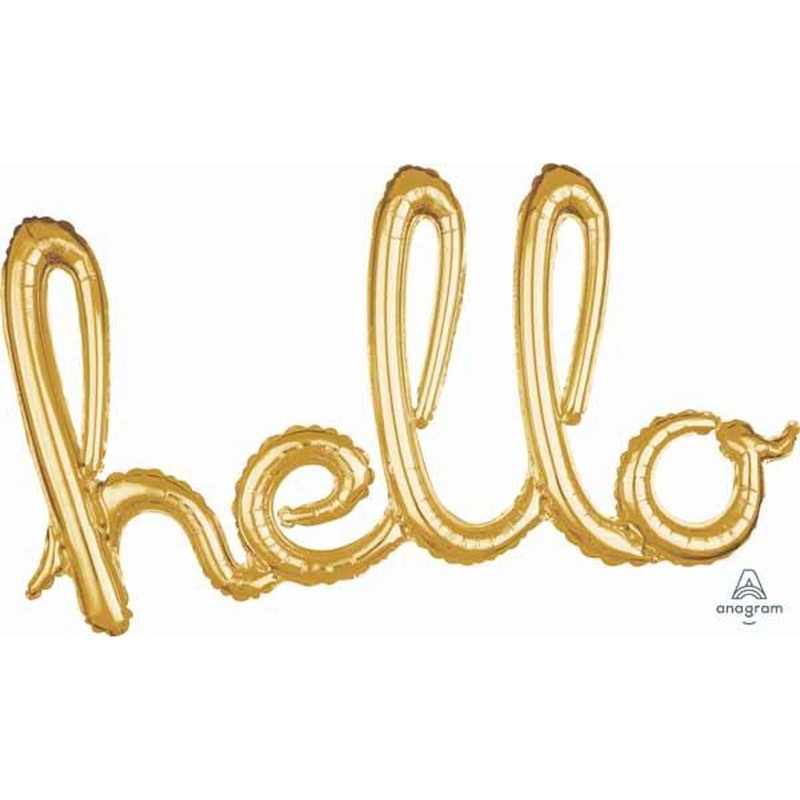Gold Hello Script Phrase For Home Decor