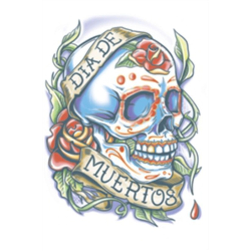 "La Rosa" Day Of The Dead Temp Tattoo