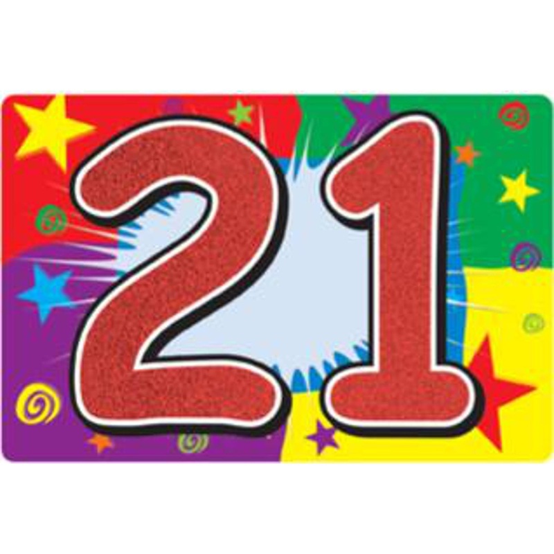 Sparkling Milestone Glittered 21 Sign (3/Pk)
