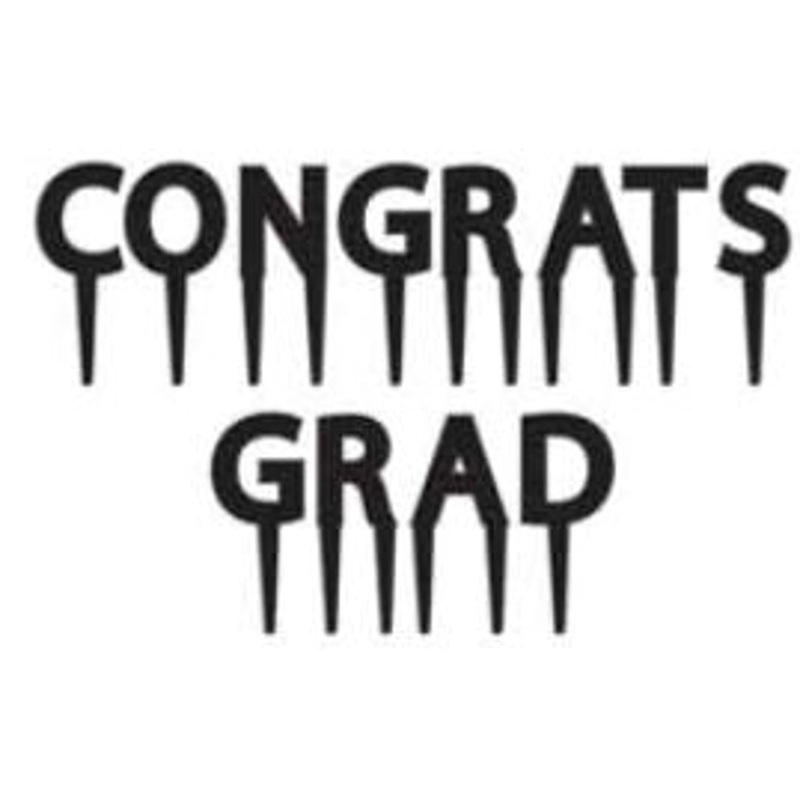 Black Congrats Grad Picks (3/Pk)