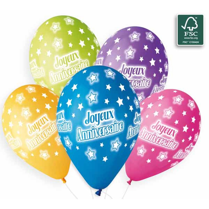 Gemar 13" Joyeux Anniversaire Balloons (50/Pk)