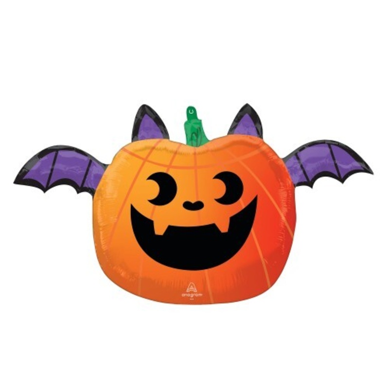 Halloween Decor Delight: Spooky Pumpkin Bat Shape Festive Balloon
