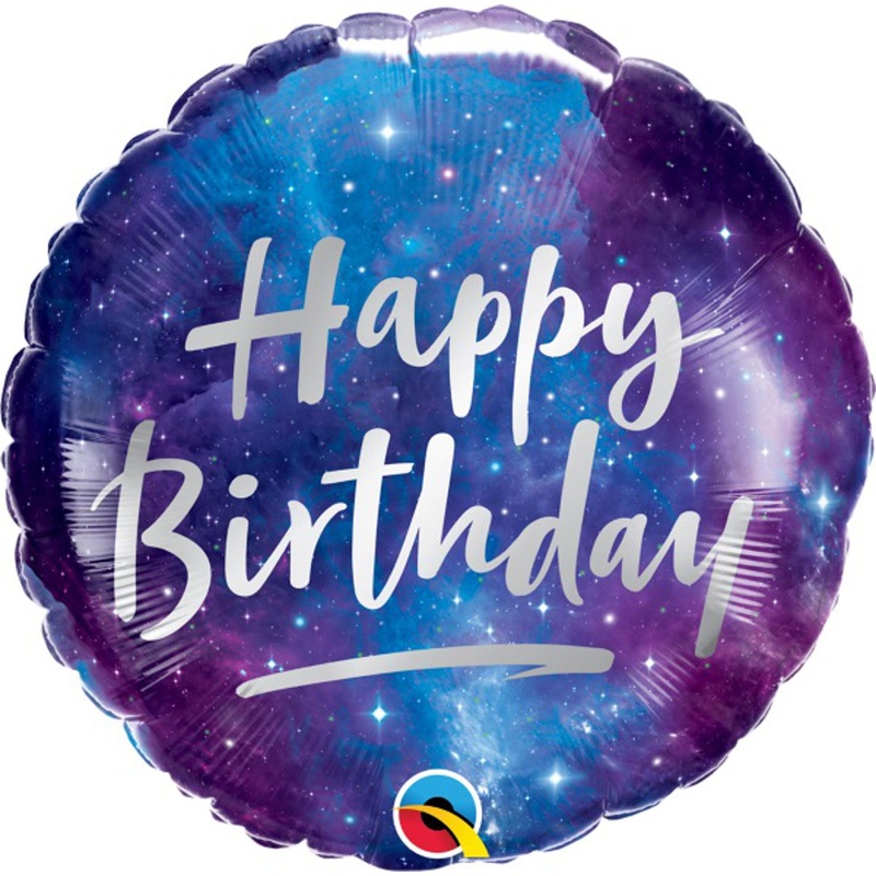 Happy Birthday Galaxy 18 Balloon Embark on a Celestial Celebration (5/Pk)