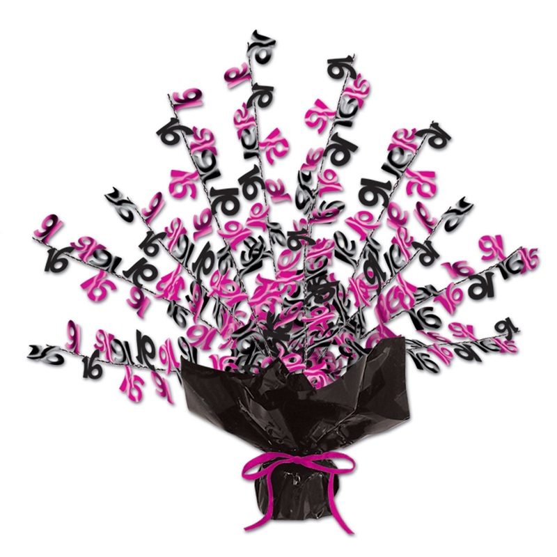 Sweet 16 Gleam 'N Burst Centerpiece: Festive Party Decor (3/PK)