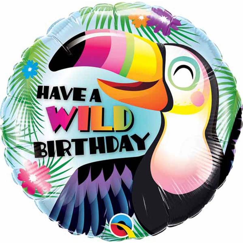 Vibrant 18" Have A Wild Birthday Qualatex Foil Balloon (5/Pk)